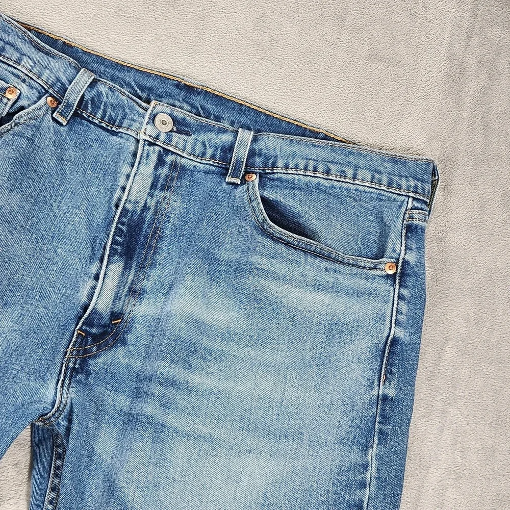Levis 505 Jeans‎ Mens 38x29 Stone Wash Blue Regular Straight Stretch Denim Pants